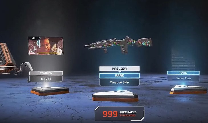 Typical content inside a loot box