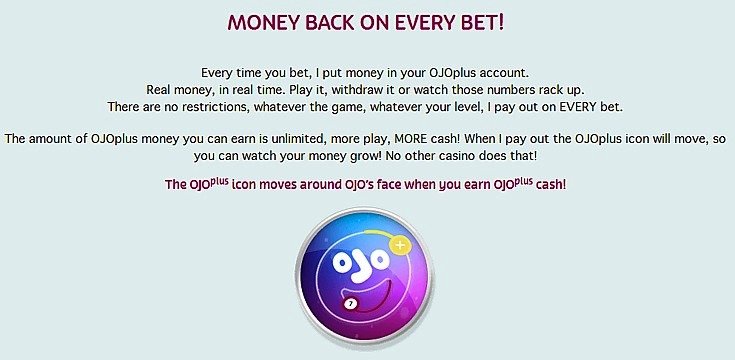 ojo casino cashback explained