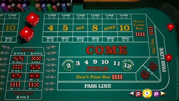 Virtual dice table (online craps)