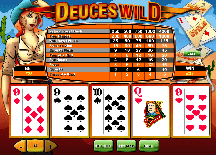Deuces Wild video poker (playtech)