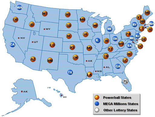 Powerball and MEGA Millions (US geo distribution)