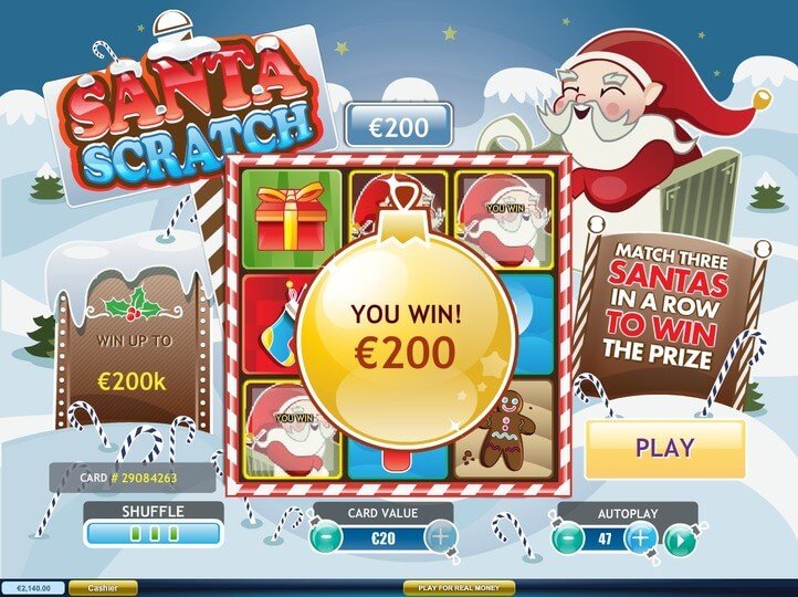 Game session of Santa Scratch