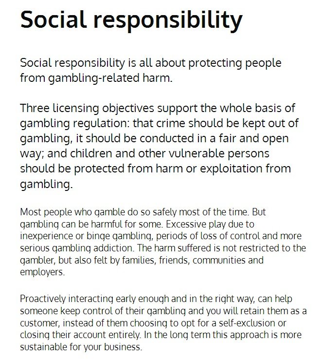 Social responsibility requirements (gamblingcommission.gov.uk)